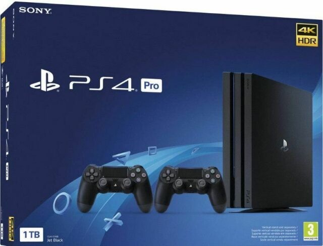 Sony PlayStation 4 PS4 Pro 4K 1TB System 2 Controllers Games Box EXCELLENT!
