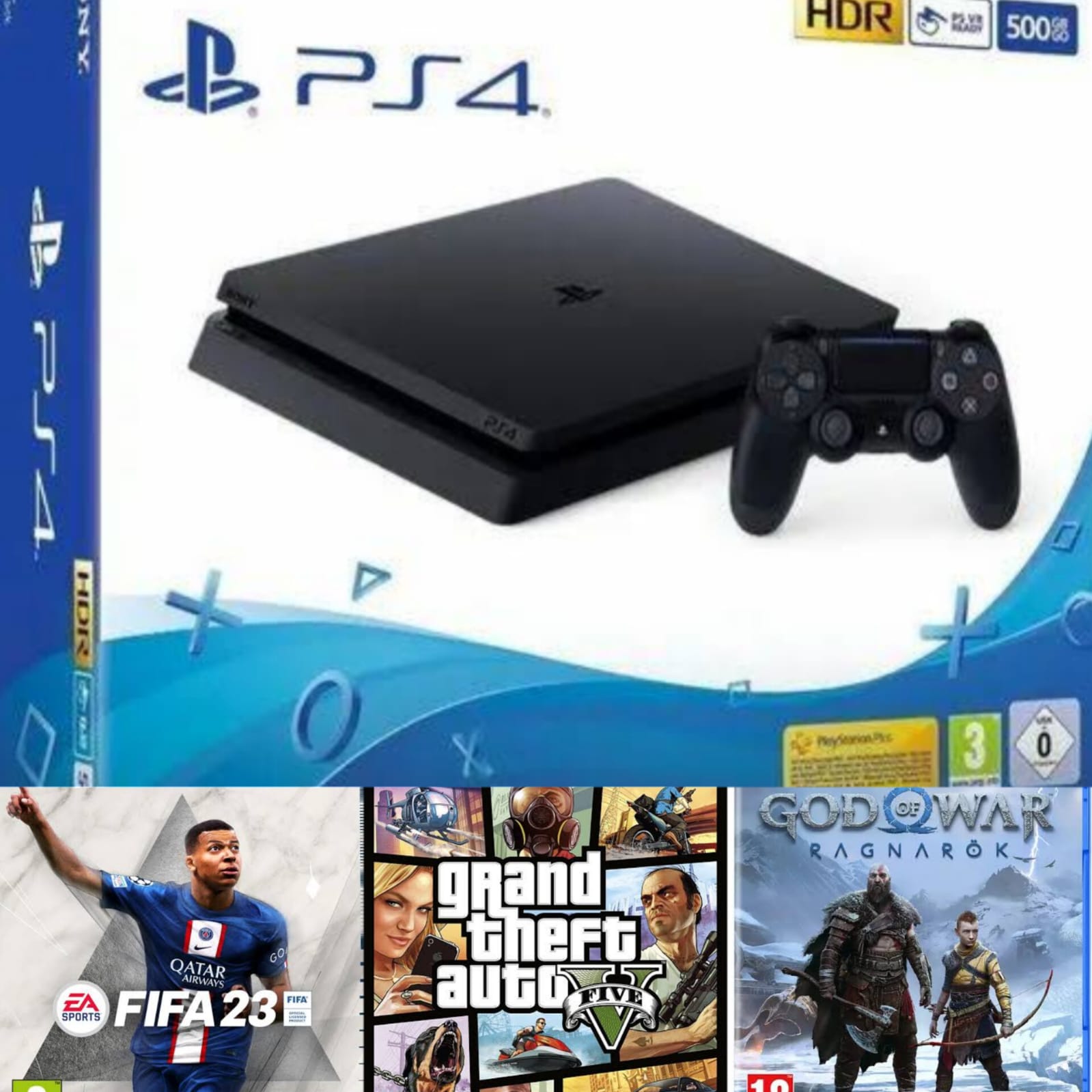 Sony PlayStation 4 500GB Game Console with GTA V and The Last of