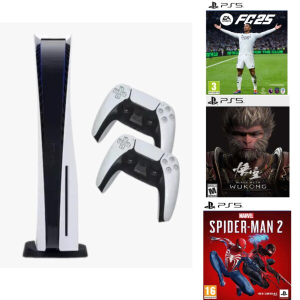 PS5 Console With 2 Controller And 3 Games