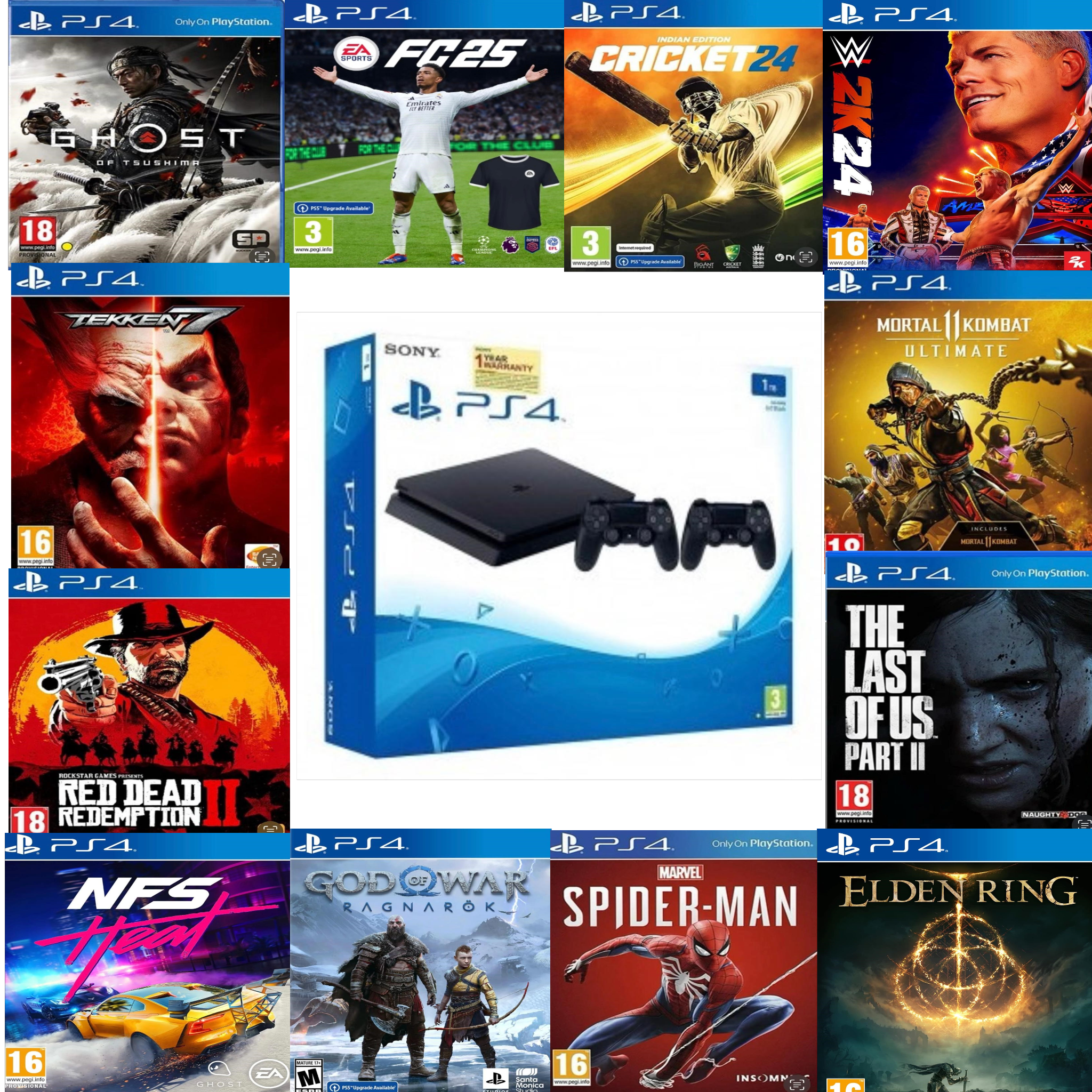 PS4 deals Slim w/Controllers and Four PS4 games