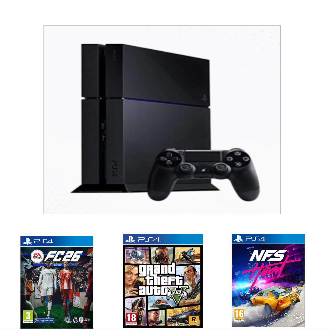 Ps4 Fat 1TB with 1 Controller [ Fc26, Gta5, Nfs Heat ] 1 Month Warranty